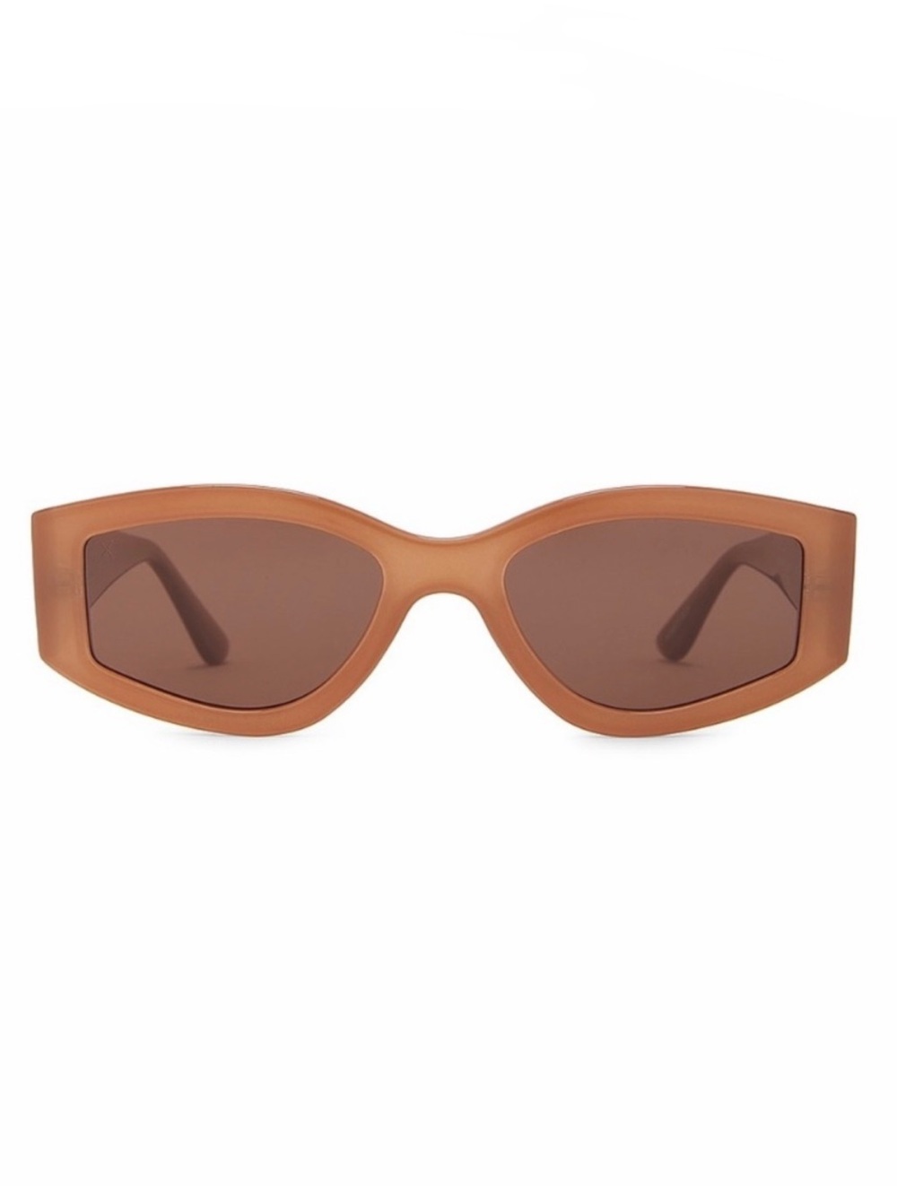 RARE light brown clear rectangle cat eye sunglasses